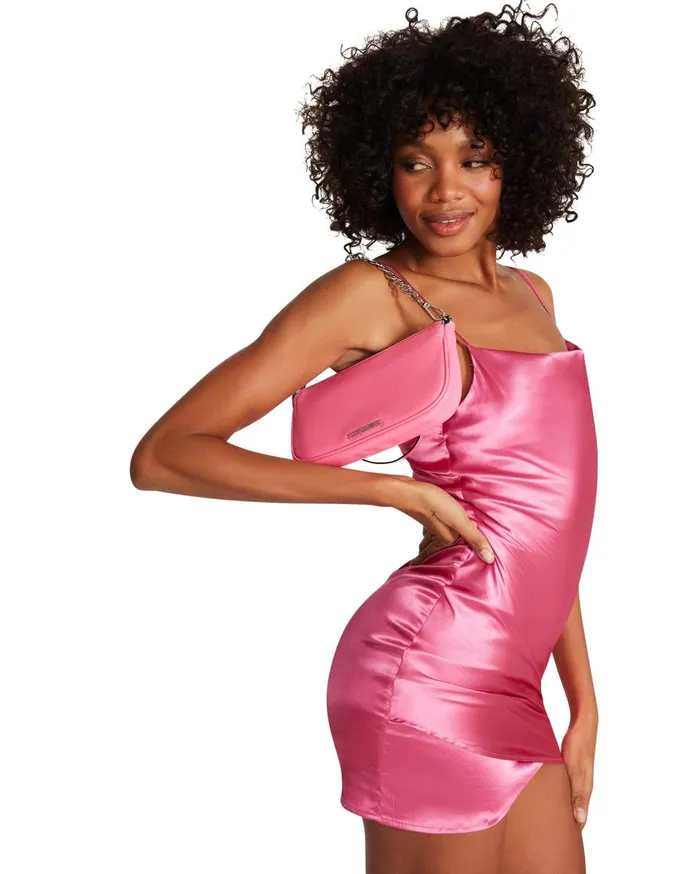 Steve Madden Satin Slip Dress Hot Pink Womens Dresses Steve Madden Satin Slip Dress Hot Pink Womens Dresses