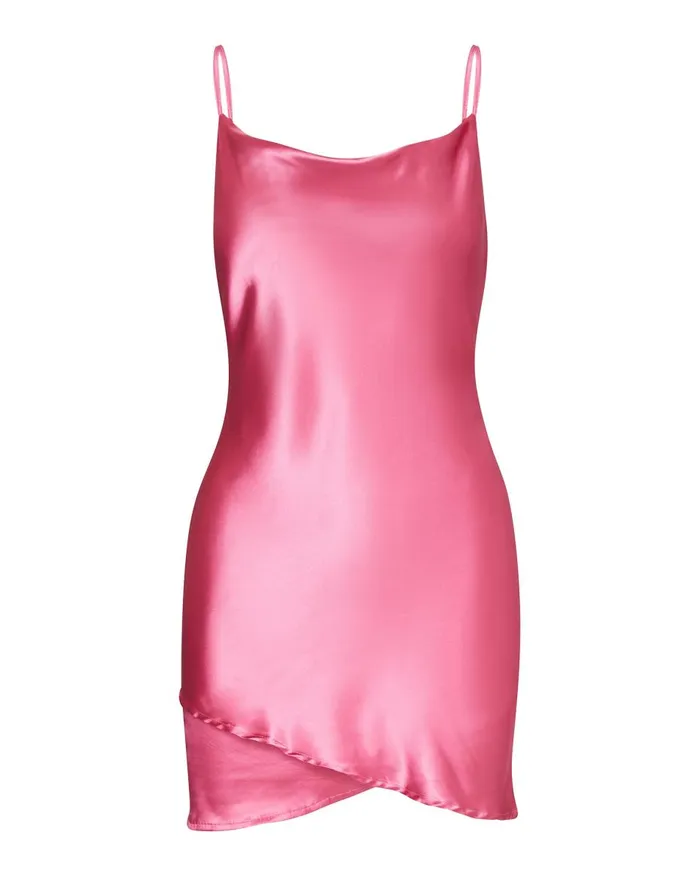 Steve Madden Satin Slip Dress Hot Pink Womens Dresses Steve Madden Satin Slip Dress Hot Pink Womens Dresses