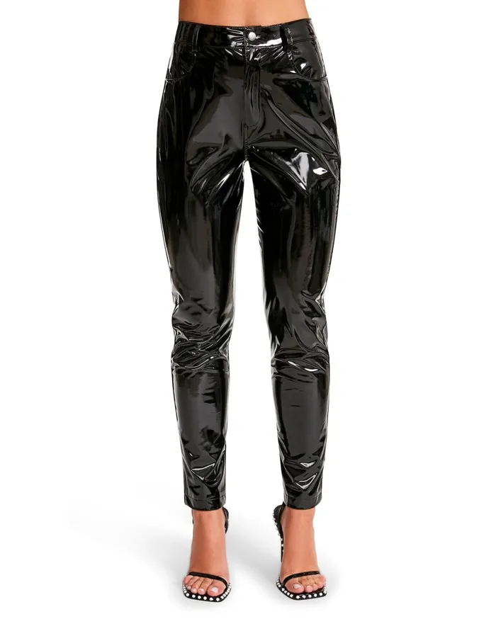 Steve Madden Shine Arts Pant Black Patent Womens Bottoms Steve Madden Shine Arts Pant Black Patent Womens Bottoms