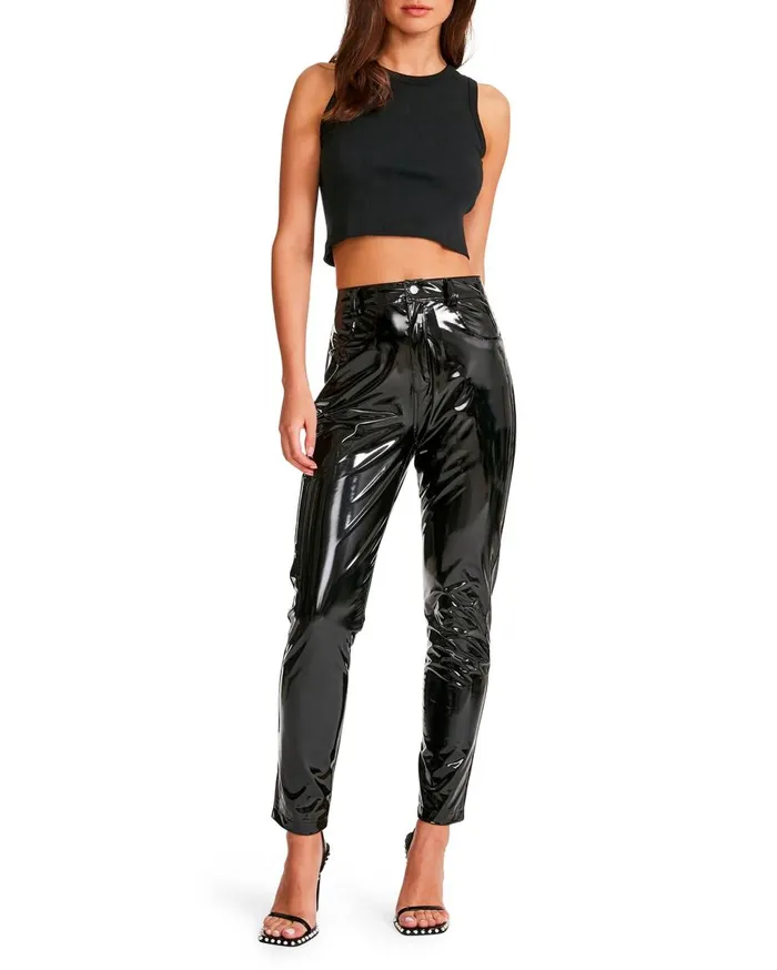 Steve Madden Shine Arts Pant Black Patent Womens Bottoms Steve Madden Shine Arts Pant Black Patent Womens Bottoms