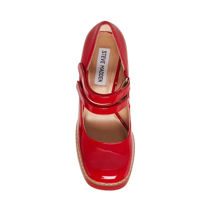 Steve Madden Twice Red Patent Womens Loafers