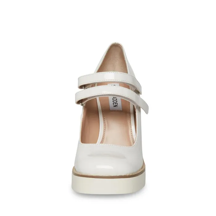 Steve Madden Twice White Patent Womens Loafers