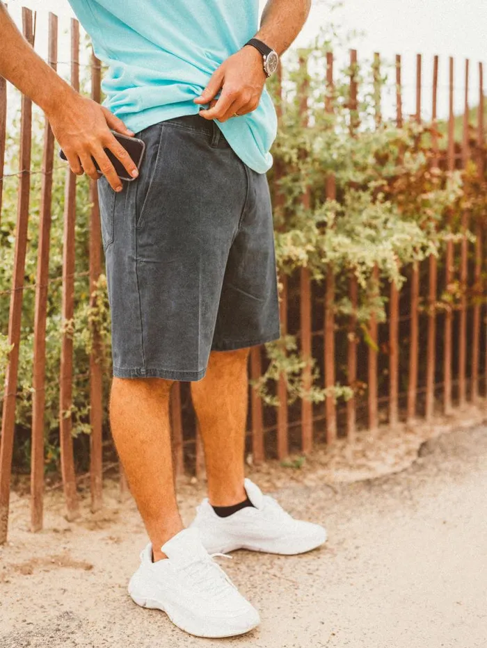 Stone Faded Hybrid Shorts 8211 Stealth Mens Volcom Shorts
