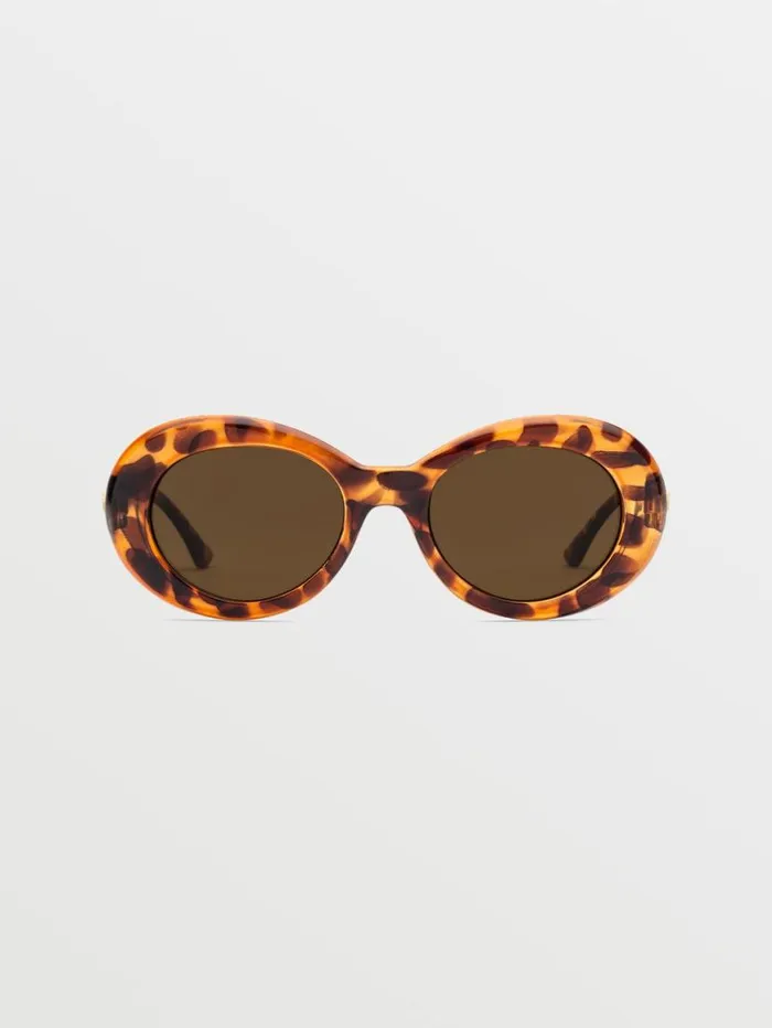 Stoned Sunglasses 8211 Gloss TortBronze MensWomens Volcom Sunglasses