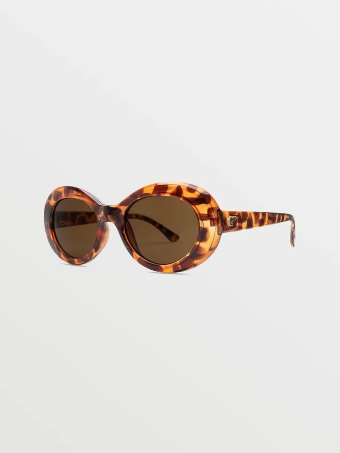 Stoned Sunglasses 8211 Gloss TortBronze MensWomens Volcom Sunglasses