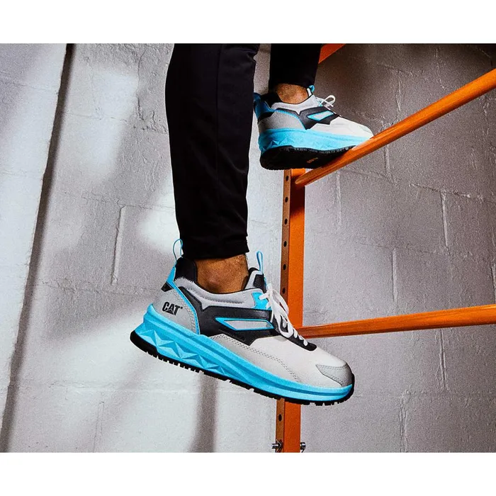 Streamline Runner Carbon Composite Toe Work Shoe Bright Whiteblue Men Cat Footwear Shoes