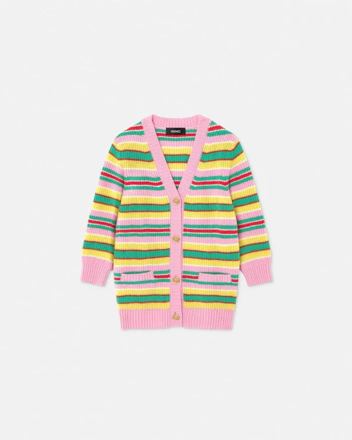 Striped CableKnit Kids Cardigan Print Children Versace Clothing