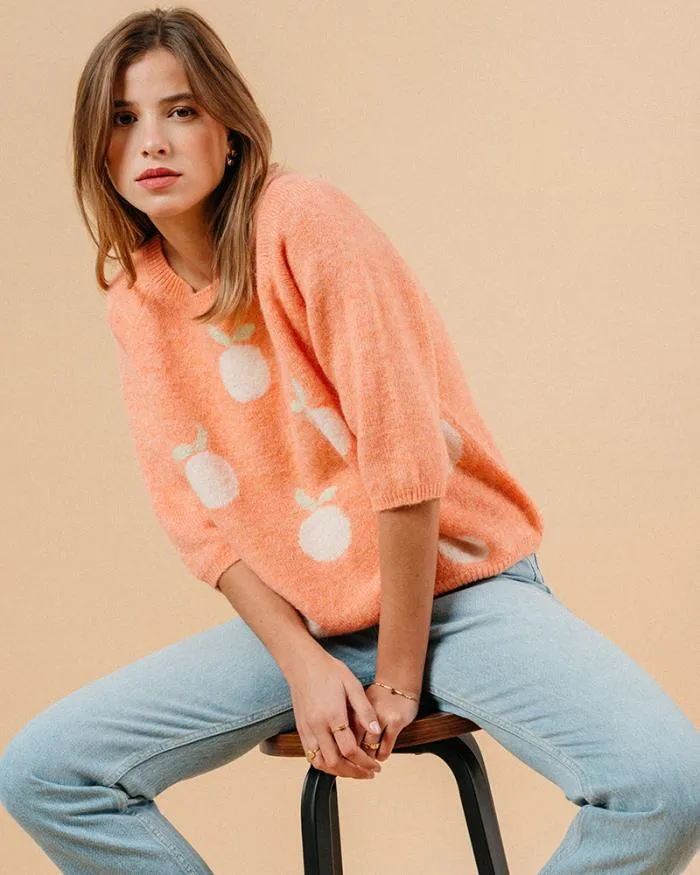 SWEATER ORANGE MACY Shop Grace and Mila Patterned Sweaters