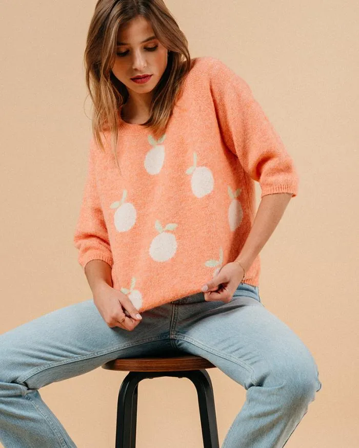 SWEATER ORANGE MACY Shop Grace and Mila Patterned Sweaters