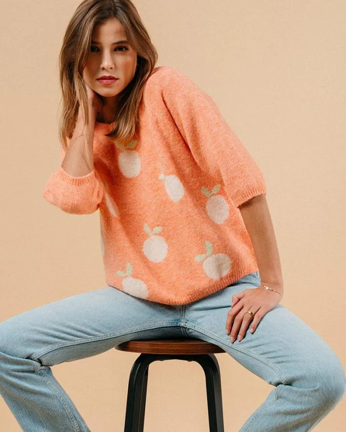 SWEATER ORANGE MACY Shop Grace and Mila Patterned Sweaters
