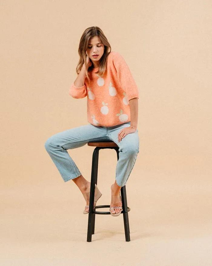 SWEATER ORANGE MACY Shop Grace and Mila Patterned Sweaters