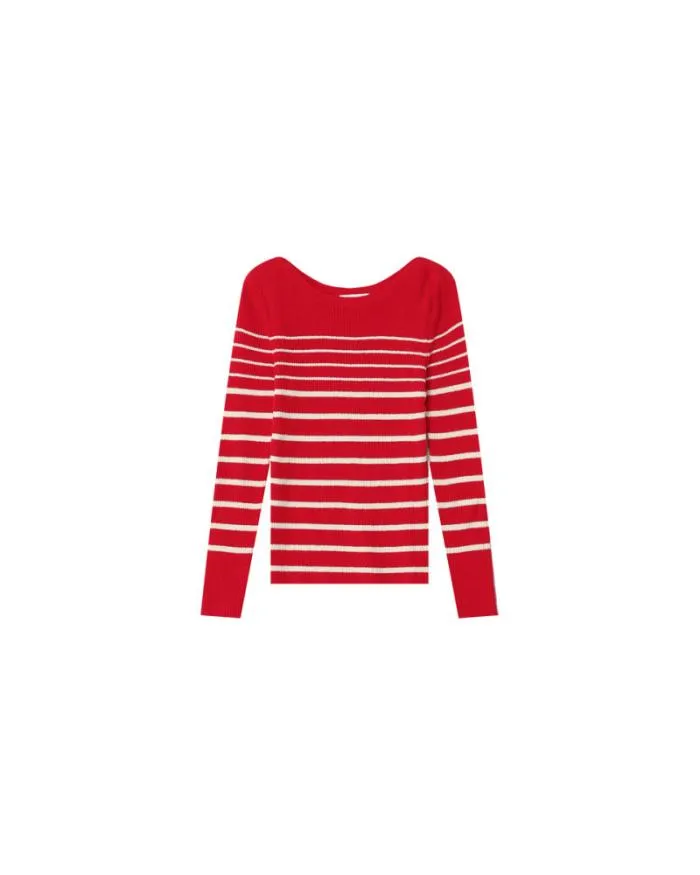 SWEATER ROUGE MADELEINE Shop Grace and Mila Striped Jumpers