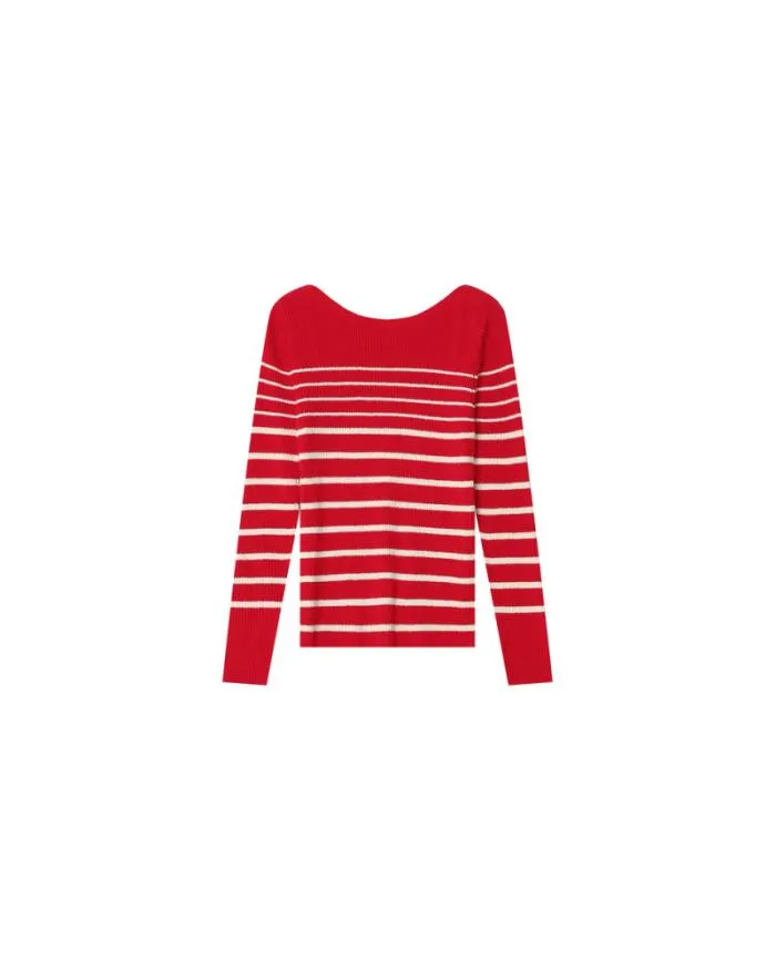 SWEATER ROUGE MADELEINE Shop Grace and Mila Striped Jumpers