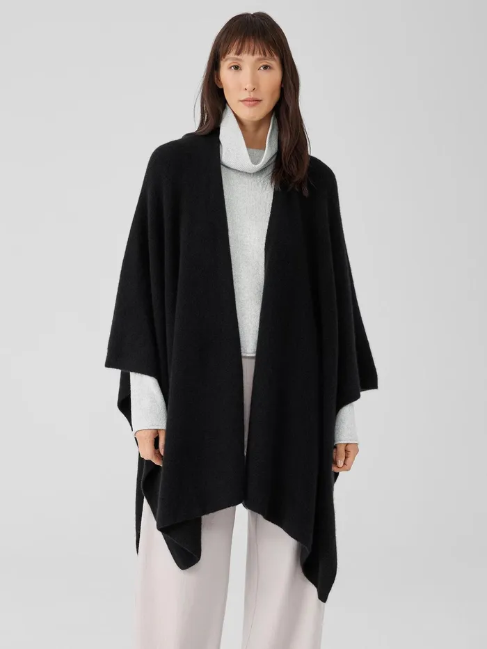 Sweaters and Cardigans Women Eileen Fisher Cashmere Silk Bliss Serape Black