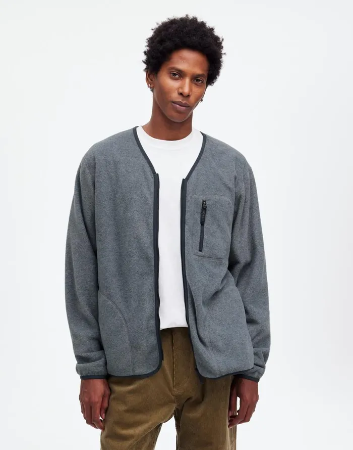 Sweaters Men Madewell Gramicci Fleece Cardigan Heather Charcoal