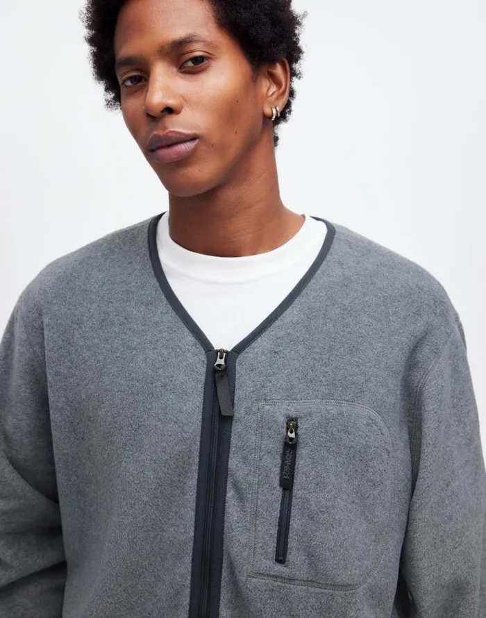 Sweaters Men Madewell Gramicci Fleece Cardigan Heather Charcoal