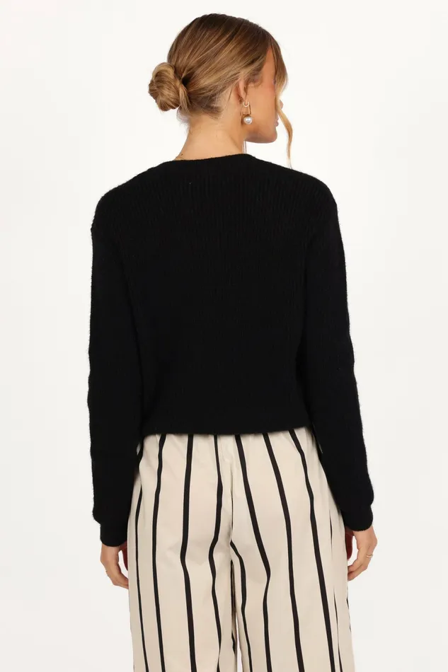 Sweaters Petal and Pup Women Wilde Bow Front Cardigan Black