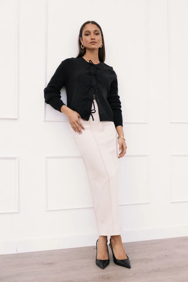 Sweaters Petal and Pup Women Wilde Bow Front Cardigan Black