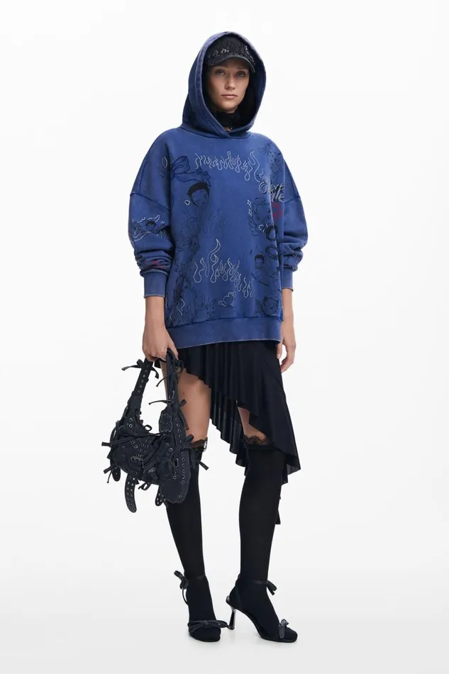 Sweaters Women Desigual Mara Escot Sweatshirt Blue