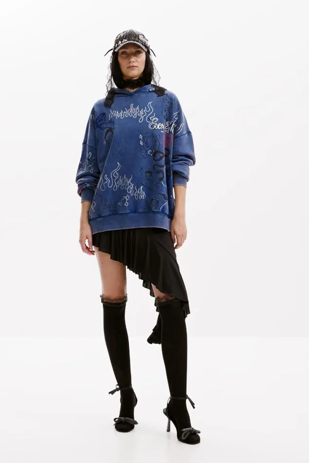Sweaters Women Desigual Mara Escot Sweatshirt Blue