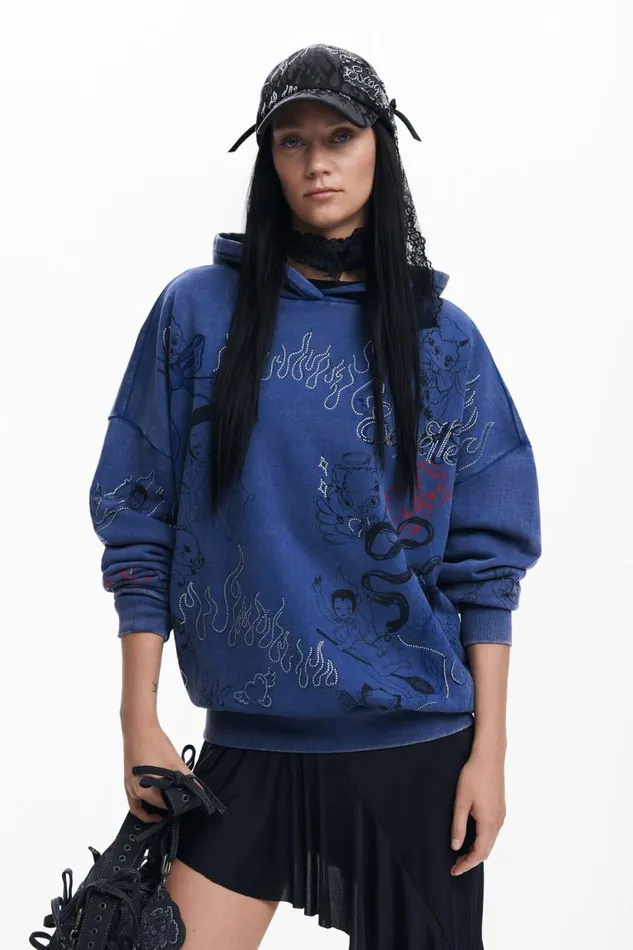 Sweaters Women Desigual Mara Escot Sweatshirt Blue