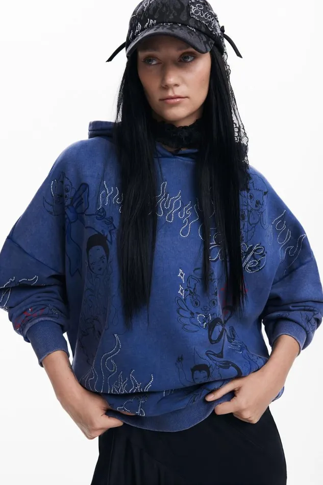 Sweaters Women Desigual Mara Escot Sweatshirt Blue