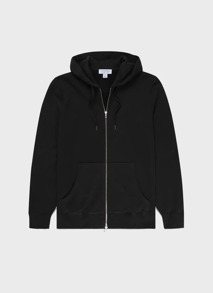 Sweatshirts and Sweatpants ussunspel Men Loopback Zip Hoodie Black