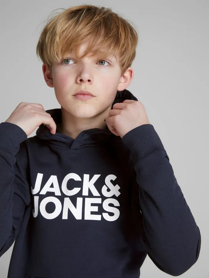 Sweatshirts JACK and JONES Junior BOYS HOODIE Blue Navy Blazer Casaul