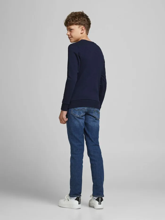 Sweatshirts JACK and JONES Junior BOYS LOOPBACK PRINT SWEATSHIRT Blue Navy Blazer Near Me