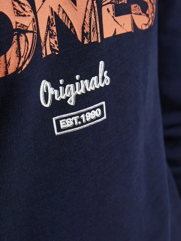Sweatshirts JACK and JONES Junior BOYS LOOPBACK PRINT SWEATSHIRT Blue Navy Blazer Near Me