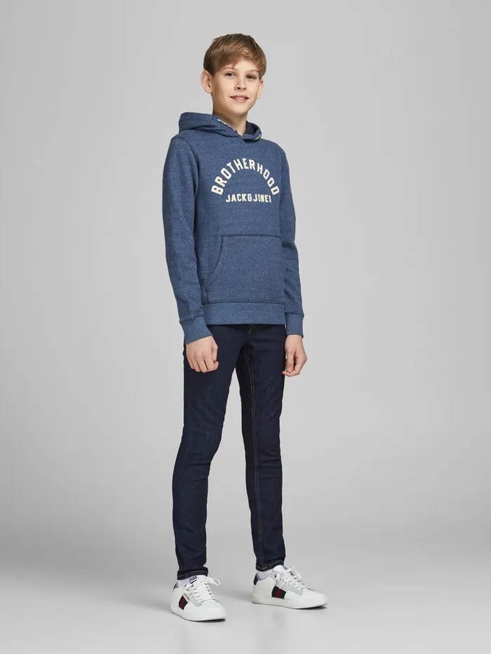 Sweatshirts JACK and JONES Junior BOYS ORGANIC COTTON SWEAT HOODIE Blue Navy Blazer Cheap On Sale