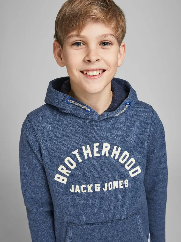 Sweatshirts JACK and JONES Junior BOYS ORGANIC COTTON SWEAT HOODIE Blue Navy Blazer Cheap On Sale