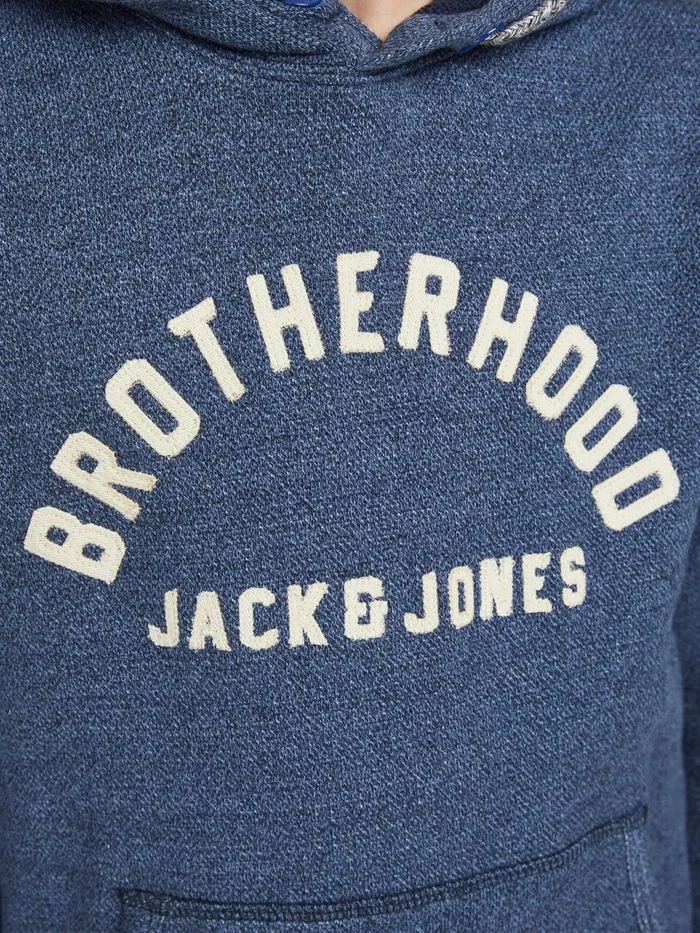 Sweatshirts JACK and JONES Junior BOYS ORGANIC COTTON SWEAT HOODIE Blue Navy Blazer Cheap On Sale
