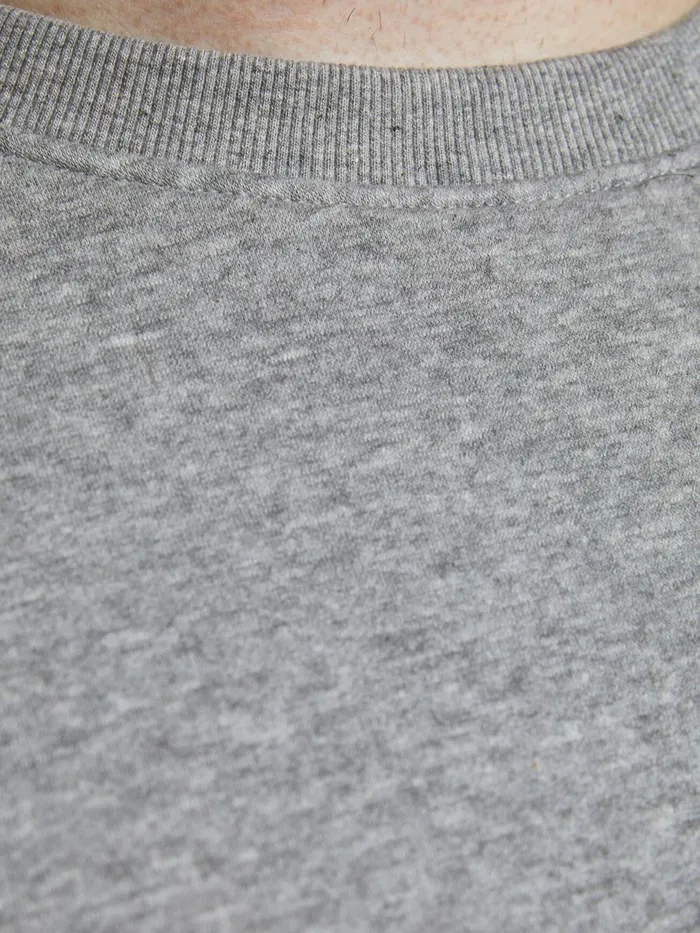 Sweatshirts JACK and JONES Mens MULTIPLE LOGO PLUS SIZE SWEATSHIRT Grey Light Grey Melange On Sale