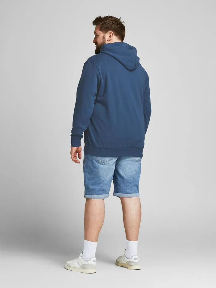 Sweatshirts JACK and JONES Mens TROPICAL PRINT PLUS SIZE HOODIE Blue Ensign Blue Casaul