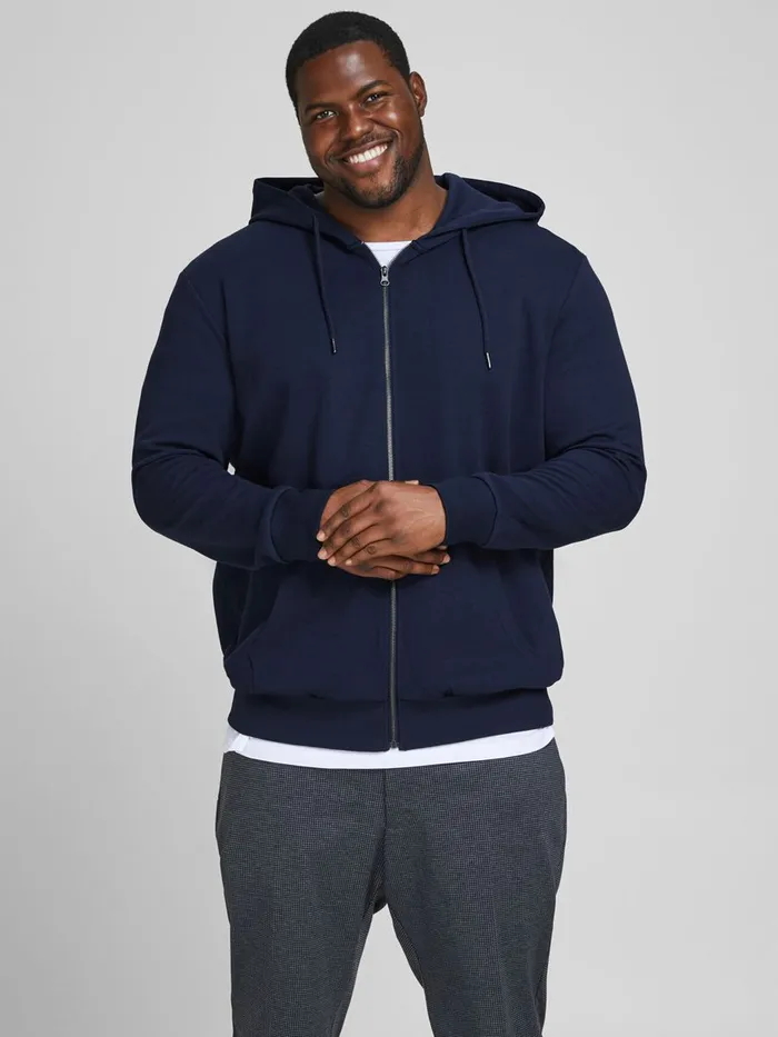 Sweatshirts JACK and JONES Mens ZIPPED THROUGH PLUS SIZE HOODIE Blue Navy Blazer Near Me Sweatshirts JACK and JONES Mens ZIPPED THROUGH PLUS SIZE HOODIE Blue Navy Blazer Near Me