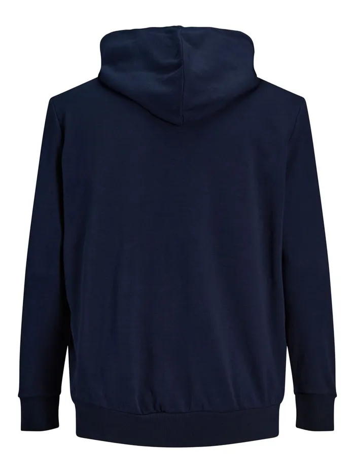Sweatshirts JACK and JONES Mens ZIPPED THROUGH PLUS SIZE HOODIE Blue Navy Blazer Near Me