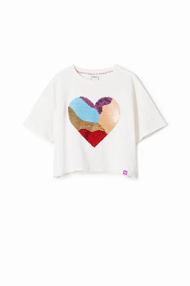 Tshirts And Shirts Kids Desigual Heart Stripe Dress White