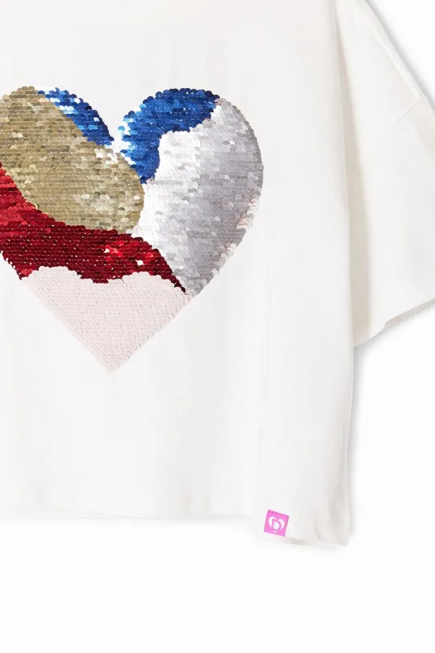 Tshirts And Shirts Kids Desigual Heart Stripe Dress White