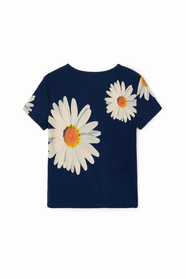 Tshirts And Shirts Kids Desigual Ribbed Daisy Tshirt Blue