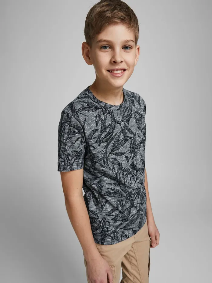 Tshirts JACK and JONES Junior BOYS ALLOVER BOTANICAL PRINT TSHIRT Blue Navy Blazer For Sale