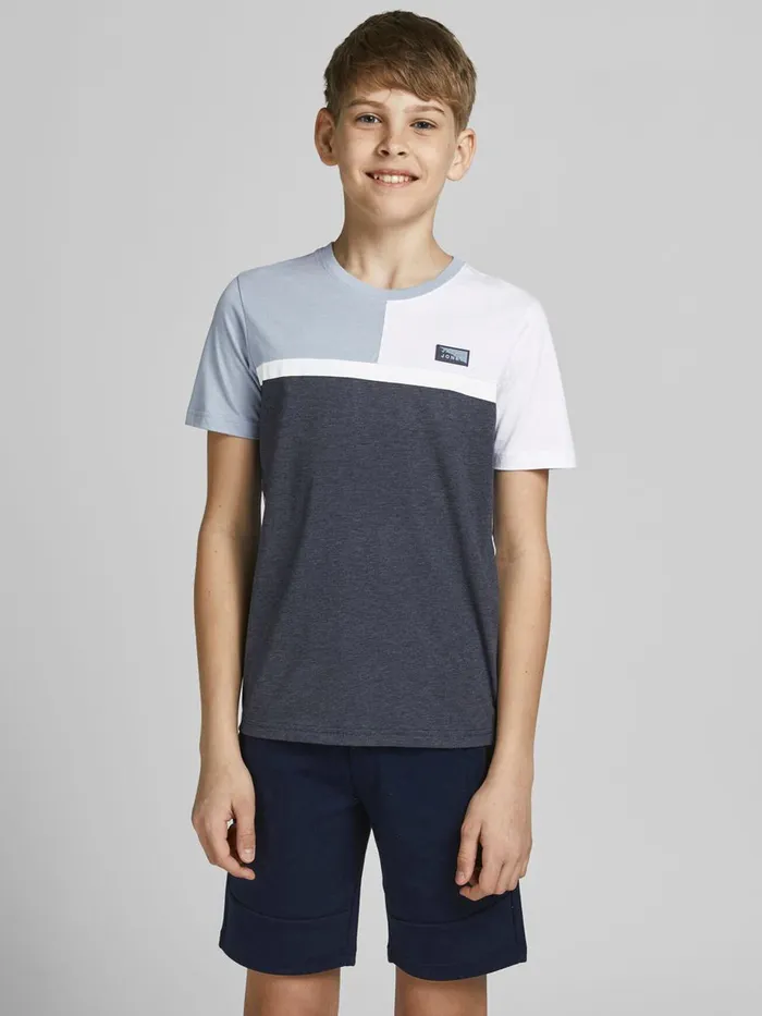 Tshirts JACK and JONES Junior BOYS COLOUR BLOCK TSHIRT Blue Dusty Blue For Sale Tshirts JACK and JONES Junior BOYS COLOUR BLOCK TSHIRT Blue Dusty Blue For Sale