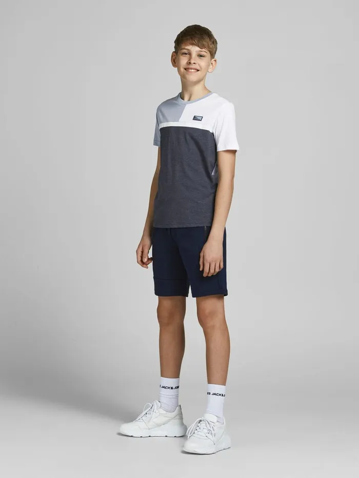 Tshirts JACK and JONES Junior BOYS COLOUR BLOCK TSHIRT Blue Dusty Blue For Sale