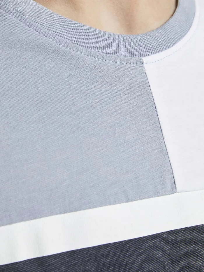 Tshirts JACK and JONES Junior BOYS COLOUR BLOCK TSHIRT Blue Dusty Blue For Sale