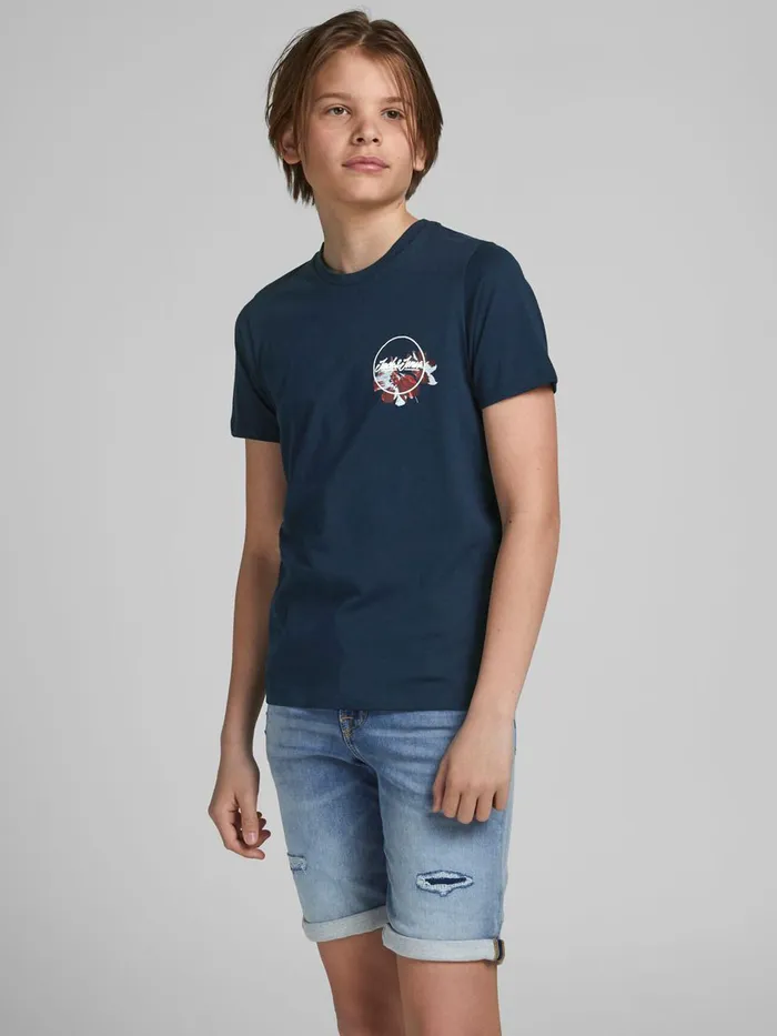 Tshirts JACK and JONES Junior BOYS FLORAL LOGO PRINT TSHIRT Blue Navy Blazer Gift 4 You Tshirts JACK and JONES Junior BOYS FLORAL LOGO PRINT TSHIRT Blue Navy Blazer Gift 4 You
