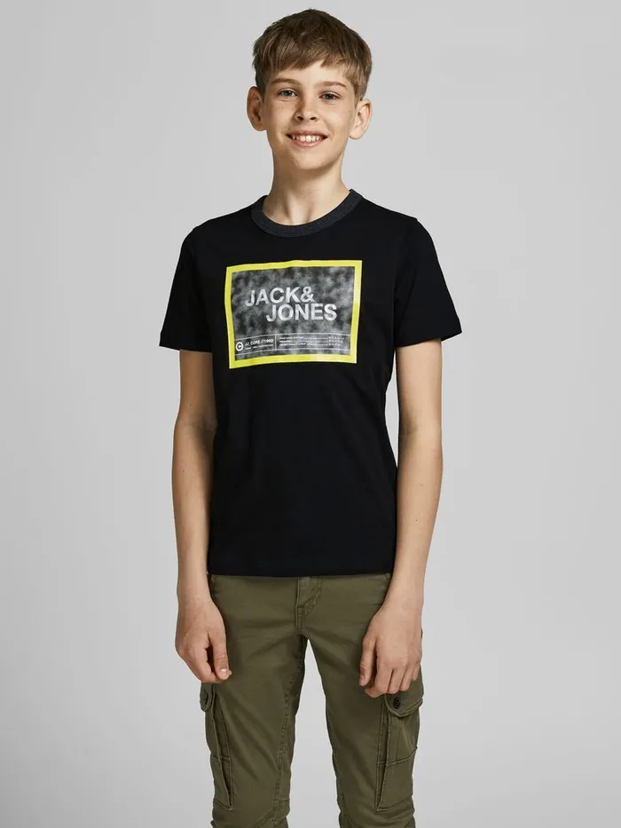 Tshirts JACK and JONES Junior BOYS LOGO PRINT TSHIRT Black Black Gift for Friend Tshirts JACK and JONES Junior BOYS LOGO PRINT TSHIRT Black Black Gift for Friend
