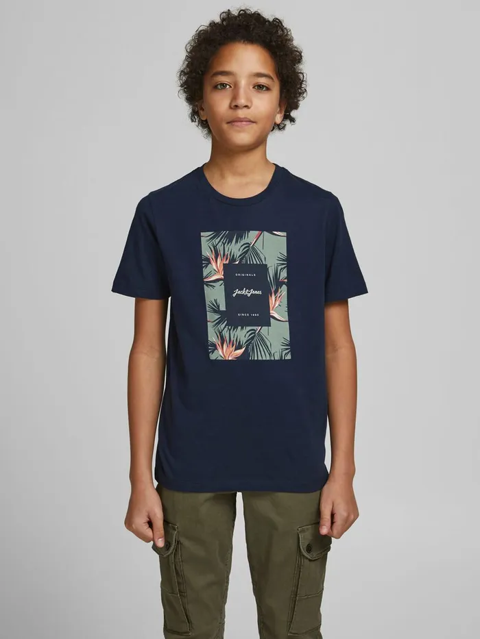 Tshirts JACK and JONES Junior BOYS SQUARE PRINT TSHIRT Blue Navy Blazer Gift Ideas Tshirts JACK and JONES Junior BOYS SQUARE PRINT TSHIRT Blue Navy Blazer Gift Ideas