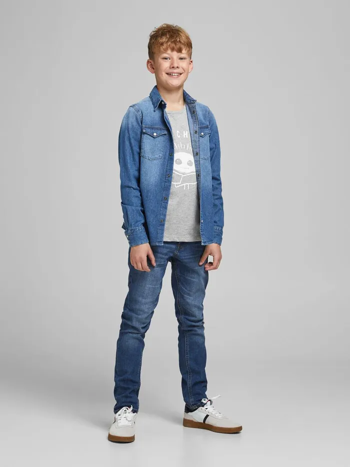 Tshirts JACK and JONES Junior BOYS STAR WARS TSHIRT Grey Light Grey Melange Popular