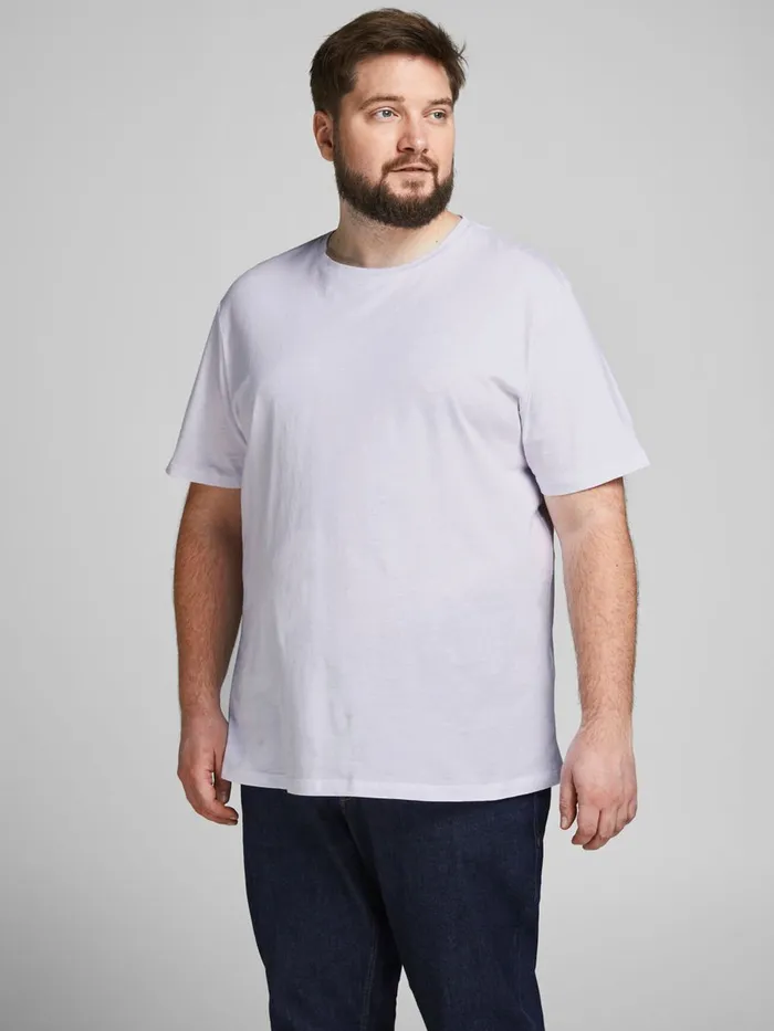 Tshirts JACK and JONES Mens 3PACK BASIC PLUS SIZE TSHIRT White White Gift 4 You Tshirts JACK and JONES Mens 3PACK BASIC PLUS SIZE TSHIRT White White Gift 4 You