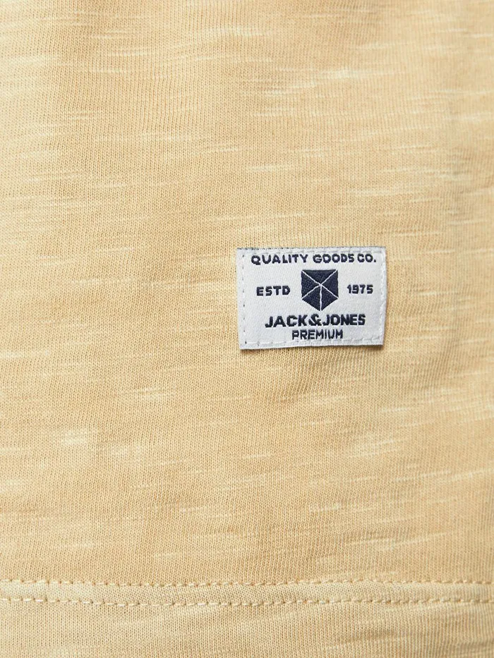 Tshirts JACK and JONES Mens CREW NECK LOGO TSHIRT Yellow Banana Crepe Gift for Friend